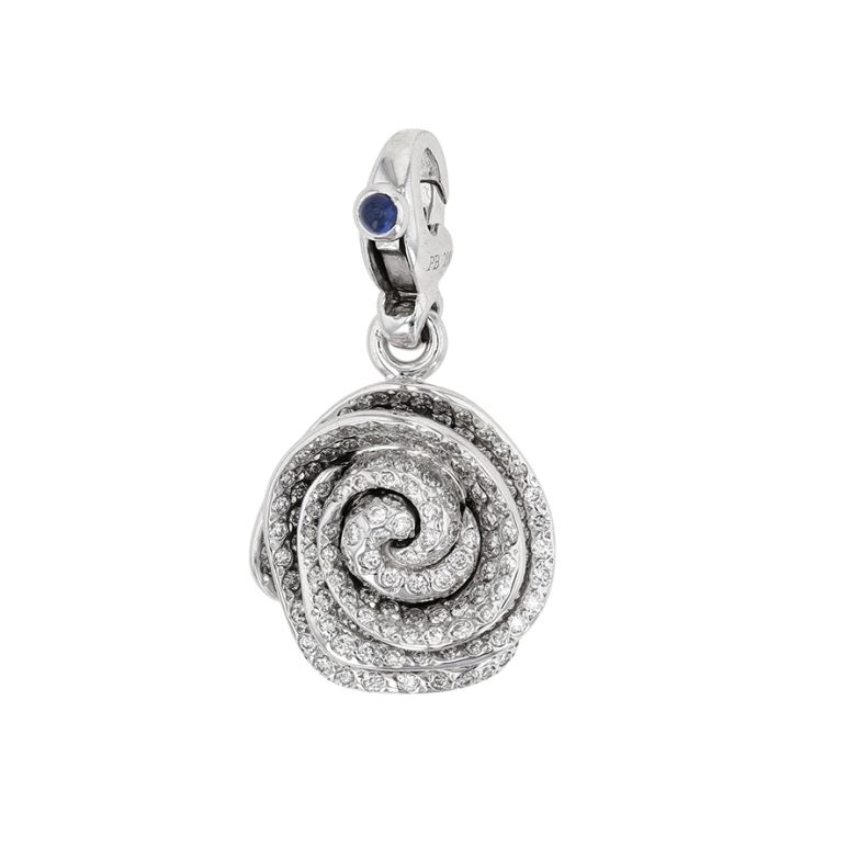 Pendentif diamants 0.80 carat et saphir 0.01 carat or blanc 7.98g Comme neuf -  reconditionné disponible sur Gemme Les Bijoux